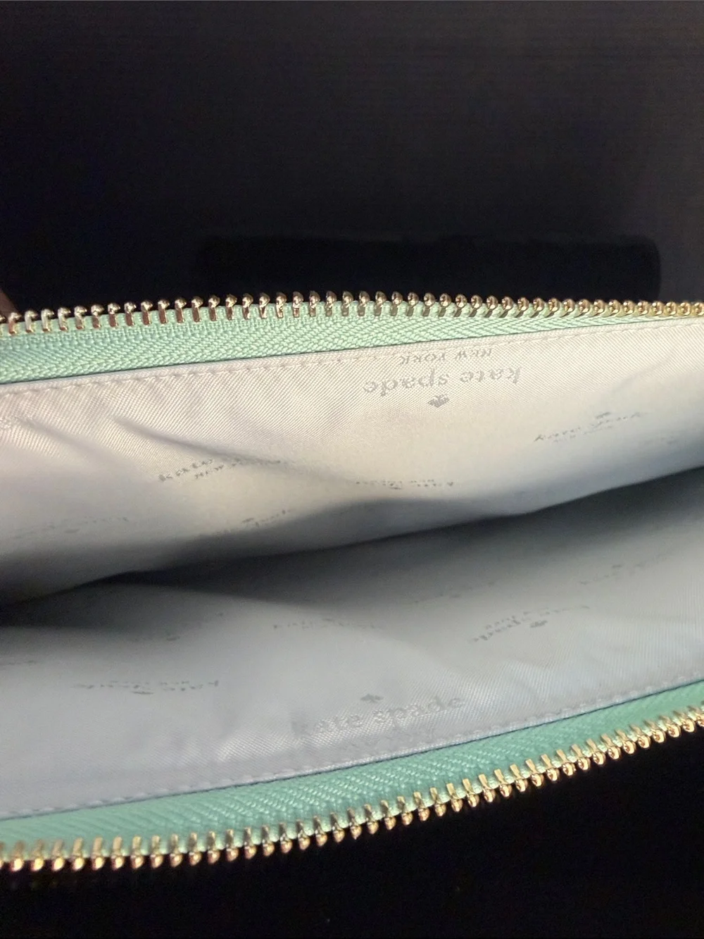 kate spade Glitter Mint Green Tablet Sleeve with Gold Plaque